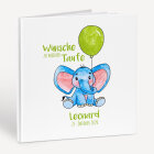 Gästebuch Taufe "Elefant mit Luftballon"