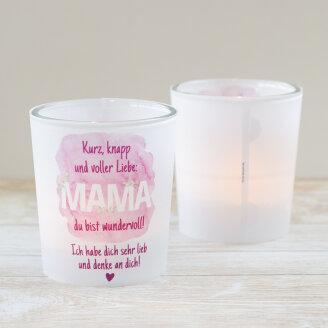 Windlicht "Wundervolle Mama" inkl. Glas & Verpackung