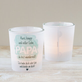 Windlicht "Wundervoller Papa" inkl. Glas & Verpackung