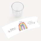 Tischkarte Windlicht Taufe "Regenbogen Vintage" inkl. Glas