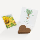 Gastgeschenk Anzuchtset Herz "Baum Herzen" grün Sonnenblume inkl. Personalisierung