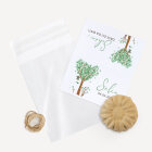 Gastgeschenk Samenbombe + Etikett "Baum Herzen" mit Juteband