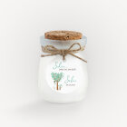 Duftkerze Vanille mit Korkdeckel + Anhänger "Baum Herzen"