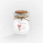 Duftkerze Vanille mit Korkdeckel + Anhänger "Baum Herzen" rosa personalisiert