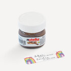 Gastgeschenk Mini Nutella Glas mit Aufkleber "Regenbogen Vintage"