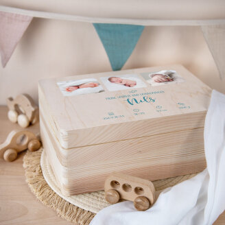 Erinnerungsbox Baby personalisiert mit Foto "Ich bin...