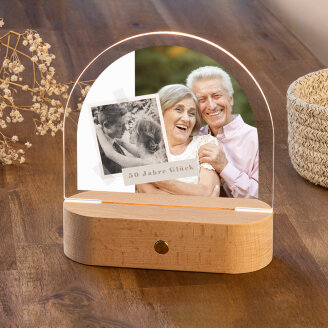 Personalisierte Fotolampe Goldene Hochzeit "Collage"